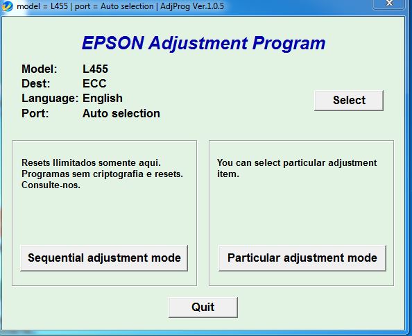 Epson L455 free resetter adjustment program software download 100% working